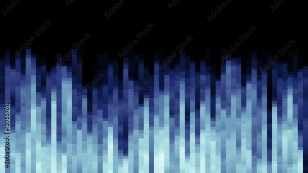 Poster Pixel field of particular dots and vertical lines go down from up in looped animation