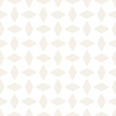 Subtle Ornament With Striped Rhombuses. Vector Seamless Monochrome Pattern