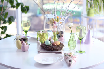 Beautiful Easter setting against blurred background