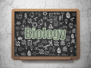 Science concept: Biology on School board background