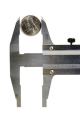 Trammel with coin on white background, isolated