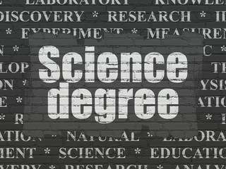 Science concept: Science Degree on wall background