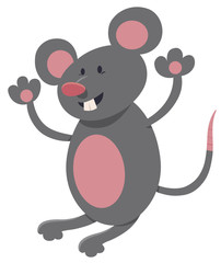 mouse with cheese cartoon illustration
