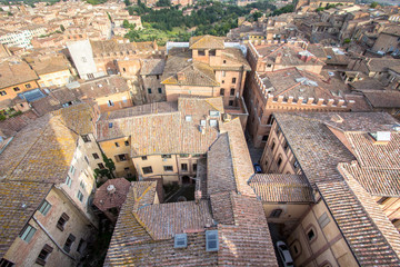 Fototapeta na wymiar Panoramic view of the old city of Siena, Tuscany, Italy