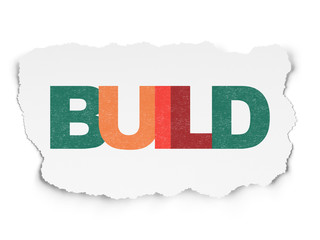 Constructing concept: Build on Torn Paper background