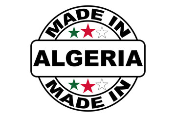 Made in Algeria round logo, vector
