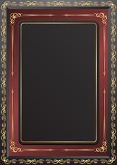 decorative frame with golden ornaments