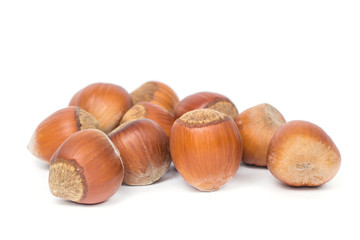 hazelnut close-up on white