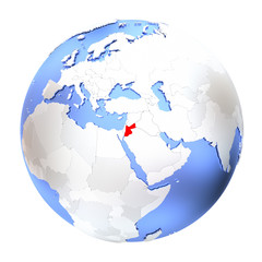 Jordan on metallic globe isolated