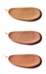 Smear cream isolated on white background. Cream texture.