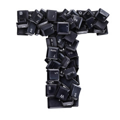 Letter T made of keyboard buttons