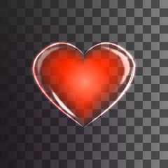 Heart Element on transparent background. Element for design postcard, poster for Valentine's day