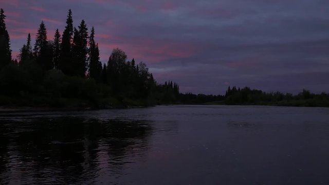 panorama sunset at Pechora