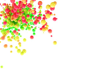 Colorful abstract background with spherical particles.