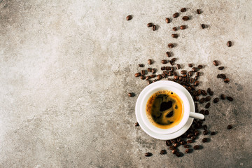 coffee cup on stone table