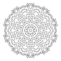 Fototapeta premium Mandala. Black and white decorative element. Picture for coloring.