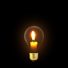 Creative light bulb candle photo manipulation