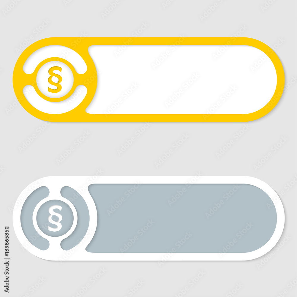 Poster set of two vector abstract buttons and paragraph mark