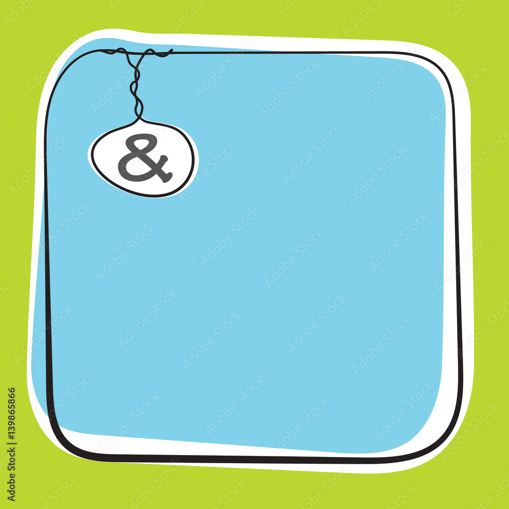 Poster a text box for fill your text and ampersand mark