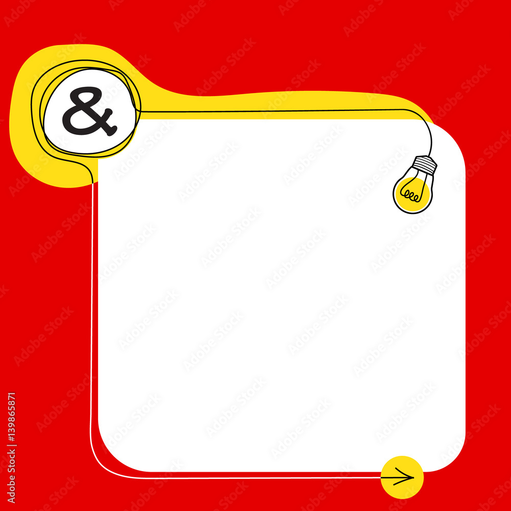 Poster hand written frame for your text and ampersand mark