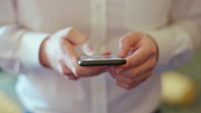 Man Using His Smart Phone Online Social Network.