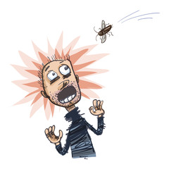 Insectophobia. Vector Illustration