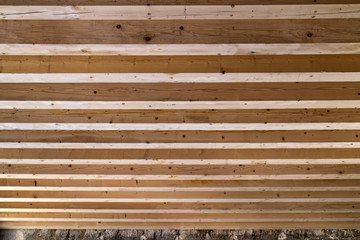 Reconstruction of old ruined house in Dubrovnik, Croatia. Changing decrepit floor and ceiling with new beam and timber.