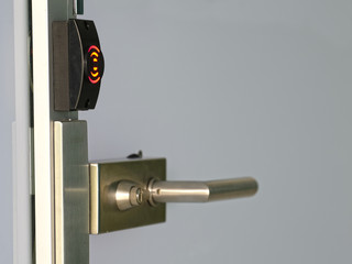 Electronic lock on a door