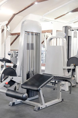 Fitness hall with fitness machines