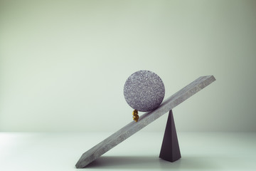 3d rendering of dollar sign agaisnt rock stone