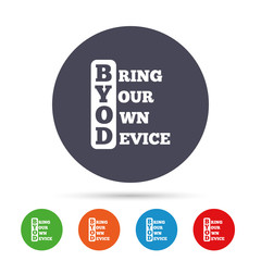 BYOD sign icon. Bring your own device symbol.