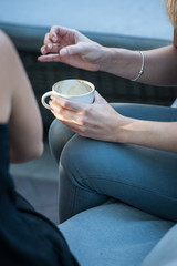 close up of an empty coffee cup