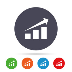 Chart with arrow sign. Success diagram symbol.
