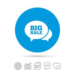 Chat Big sale sign icon. Special offer symbol.