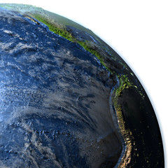 Eastern Pacific on Earth - visible ocean floor