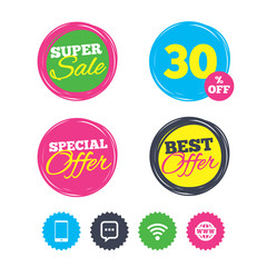 Communication icons. Smartphone and chat bubble.