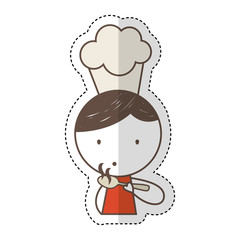 cute little boy with chef hat character vector illustration design