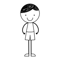 cute little boy drawing character vector illustration design