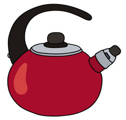 Red metal teapot