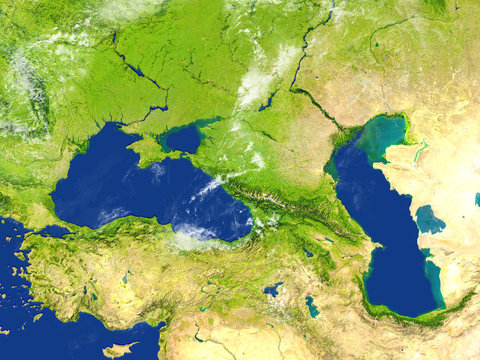 Caucasus Region On Planet Earth