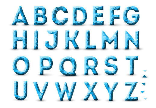 Blue Low Polygon Alphabet
