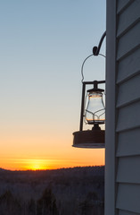lantern in sunset