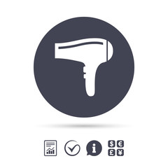 Hairdryer sign icon. Hair drying symbol.