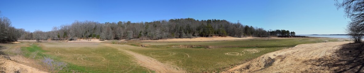 Dry lakebed at Enid Lake in Mississippi