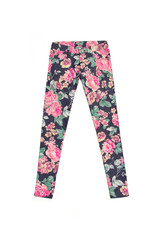 colorful jeans pants with flower print