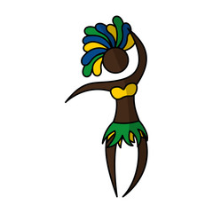 Naklejka premium brazilian garota dancing silhouette vector illustration design