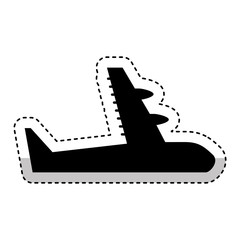 Fototapeta na wymiar airplane flying silhouette icon vector illustration design