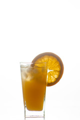 Orange juice and slices of orange fruit