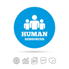 Human resources sign icon. HR symbol.