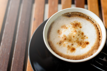 A cup of cappuccino coffee
